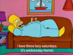 Homer Simpson lazy saturday wednesday