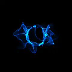 Blue wireframe smoke ring