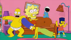 Simpsons family party scene