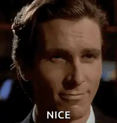 Christian Bale winking with nice text