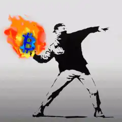 Burning Bitcoin graffiti