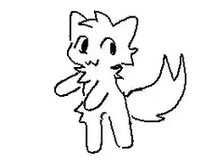 Simple line art cat dancing