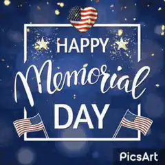 Happy Memorial Day with American Flags