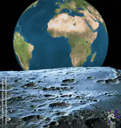 Earth rising over the moon