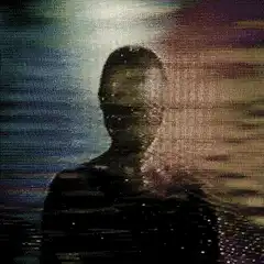 Glitchy silhouette of a man