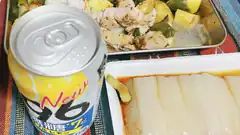 Nelly 96 drink can with food