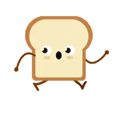 Running cartoon bread slice