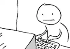 stickman smashes keyboard