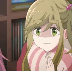 anime girl blushing and covering mouth