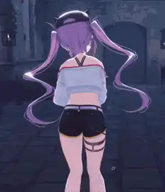 Anime girl dancing in alley