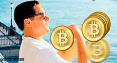 Jordan Belfort throwing bitcoin