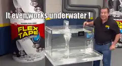 Flex Tape stops leak underwater