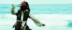 Jack Sparrow dancing on the beach