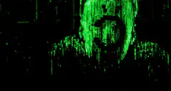 Matrix Neo adjusting sunglasses glitch