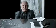 Harrison Ford angry desk slam