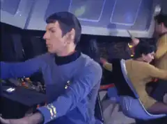 Spock and Uhura on the bridge