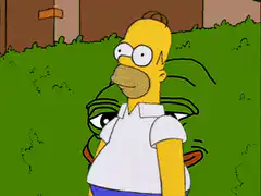 Homer Simpson gets eaten by Pepe the Frog