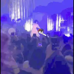 Woman dancing with a chainsaw