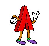 Cartoon Letter A Gesturing