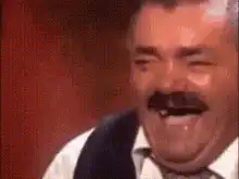 Man laughing hysterically