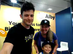 Family selfie at Alby booth