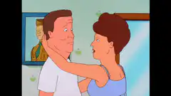 Cliff and Clair kiss then fall