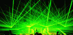 green laser light show at concert