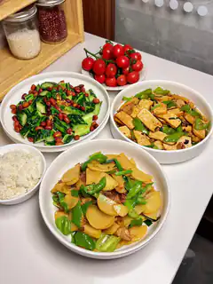 homemade chinese dishes on table