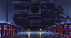 Rainy night at Japanese temple