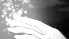 Anime boy with glowing hand
