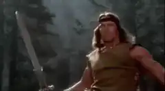 Conan the Barbarian sword pose
