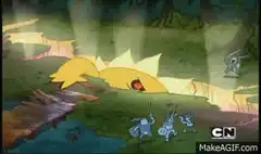 Sun monster breathes fire on knights