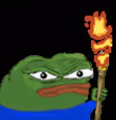 Pepe holding a torch
