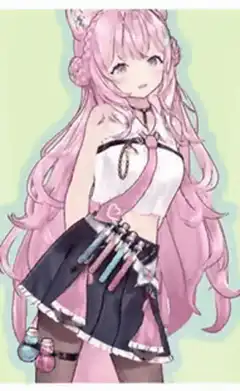 pink hair anime girl with syringes