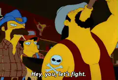 Lenny and Carl fight in Moe's Tavern