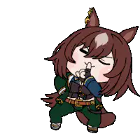 chibi horse girl shushing
