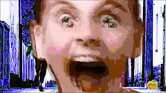 Man screaming with psychedelic effects