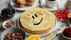 Smiley Face Pancakes Breakfast