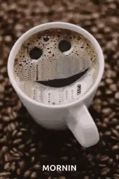 Coffee cup face smiling