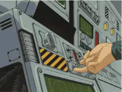 anime hand flips switches on console