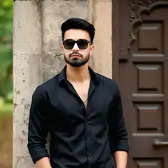 Man in black shirt and sunglasses