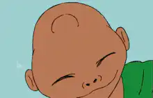 Bald cartoon man laughing with Brazil flag