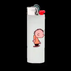 Charlie Brown walking on a lighter