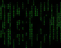 falling green numbers matrix