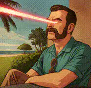Man shoots laser eyes and causes explosion