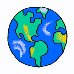 rotating cartoon earth globe