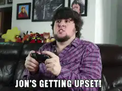 Jon getting upset while playing video games