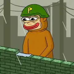Pepe the Frog building a wall