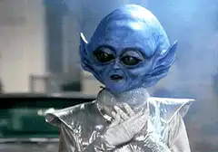 Blue Alien Girl Blushing