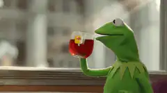 Kermit the Frog drinking tea